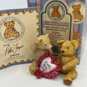 CENTIMENTAL BEARS 1994 Christopher‎ & Gustav WITH BOX BY ENESCO
